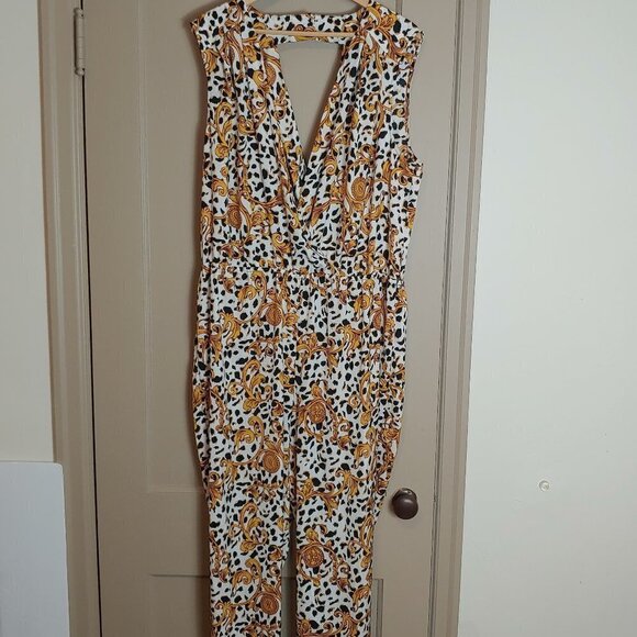 Y2K Vintage Victoria's Secret Jumpsuit Ornate Baroque Wrap Gold Black - Picture 2 of 9